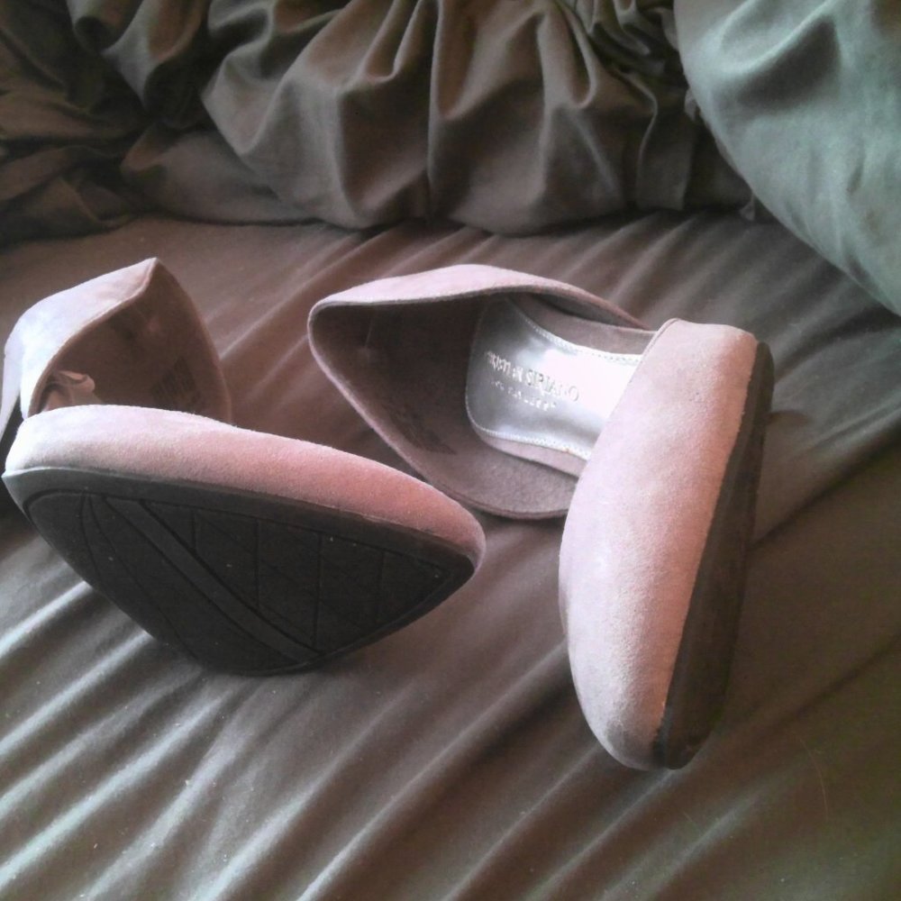 Grey suede feeling high heel
